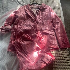 Elegant Pink Floral Suit Set